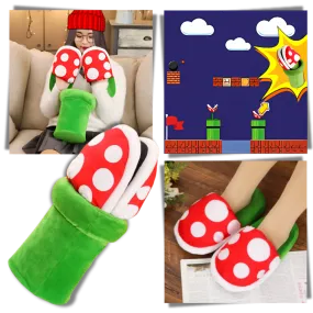 Soft Plush Mario Piranha Plant Slippers