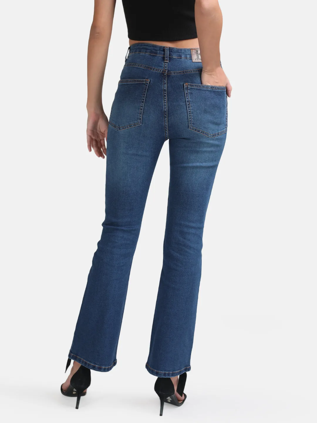Straight Fit Denim With Diagonal Placket