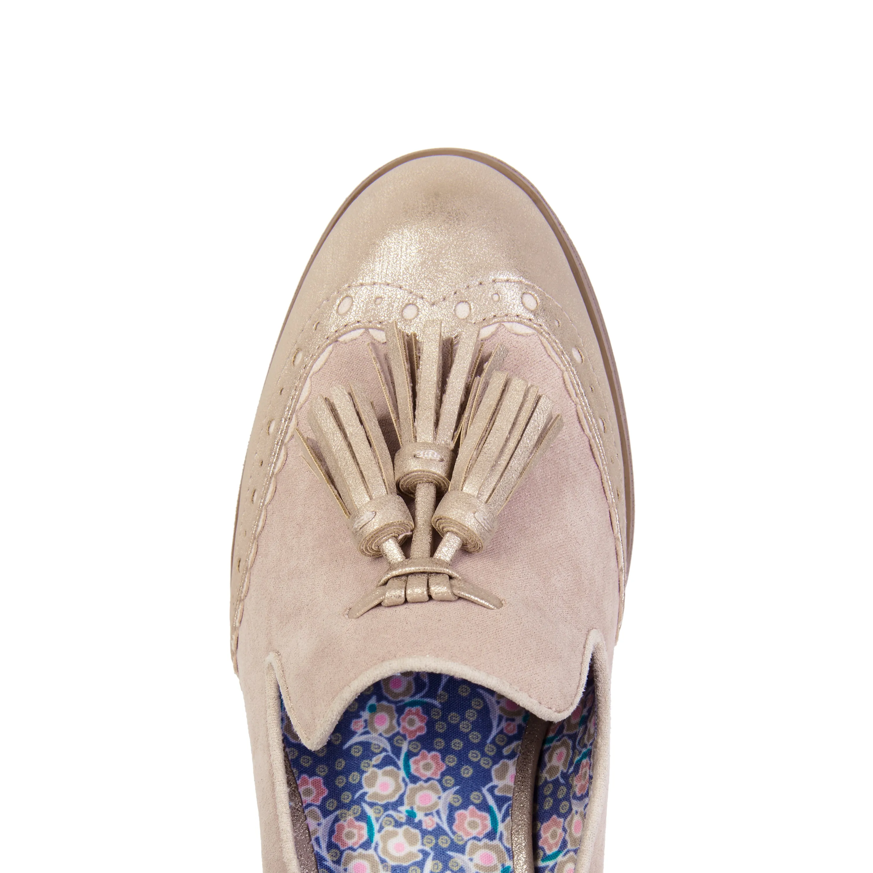 Tara Champagne Low Heel Loafers & Matching Helsinki Bag by Ruby Shoo