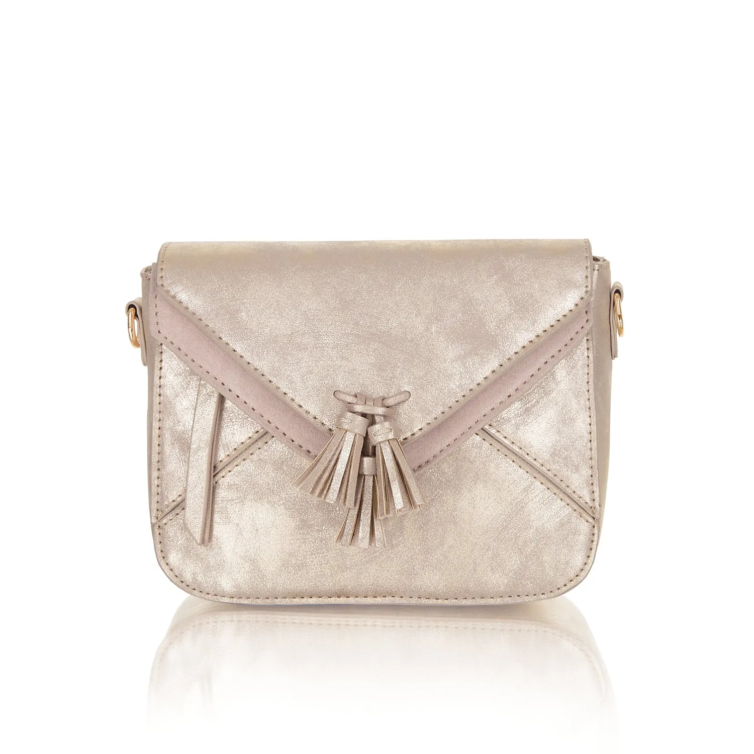Tara Champagne Low Heel Loafers & Matching Helsinki Bag by Ruby Shoo