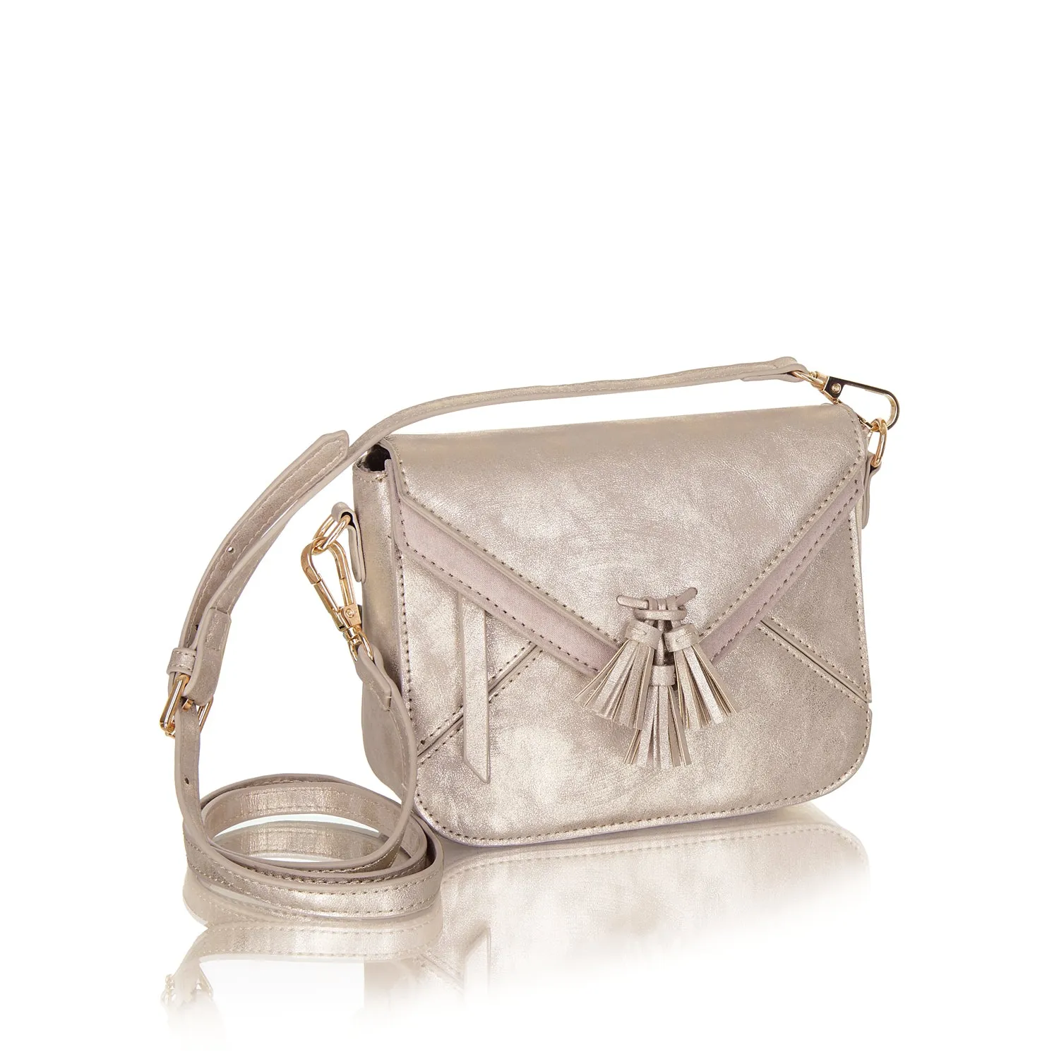 Tara Champagne Low Heel Loafers & Matching Helsinki Bag by Ruby Shoo