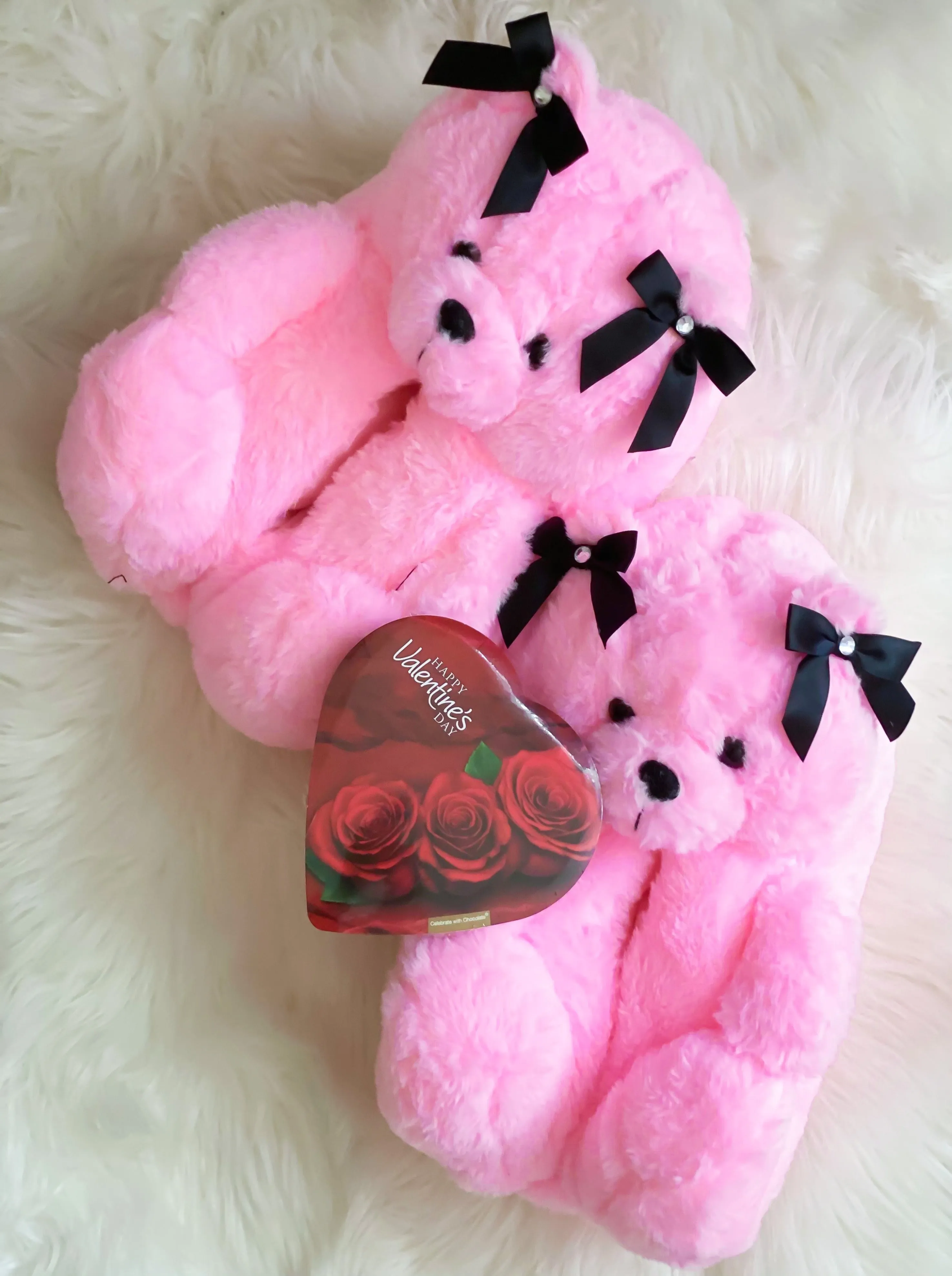 Teddy Faux- Fur Plush Slippers