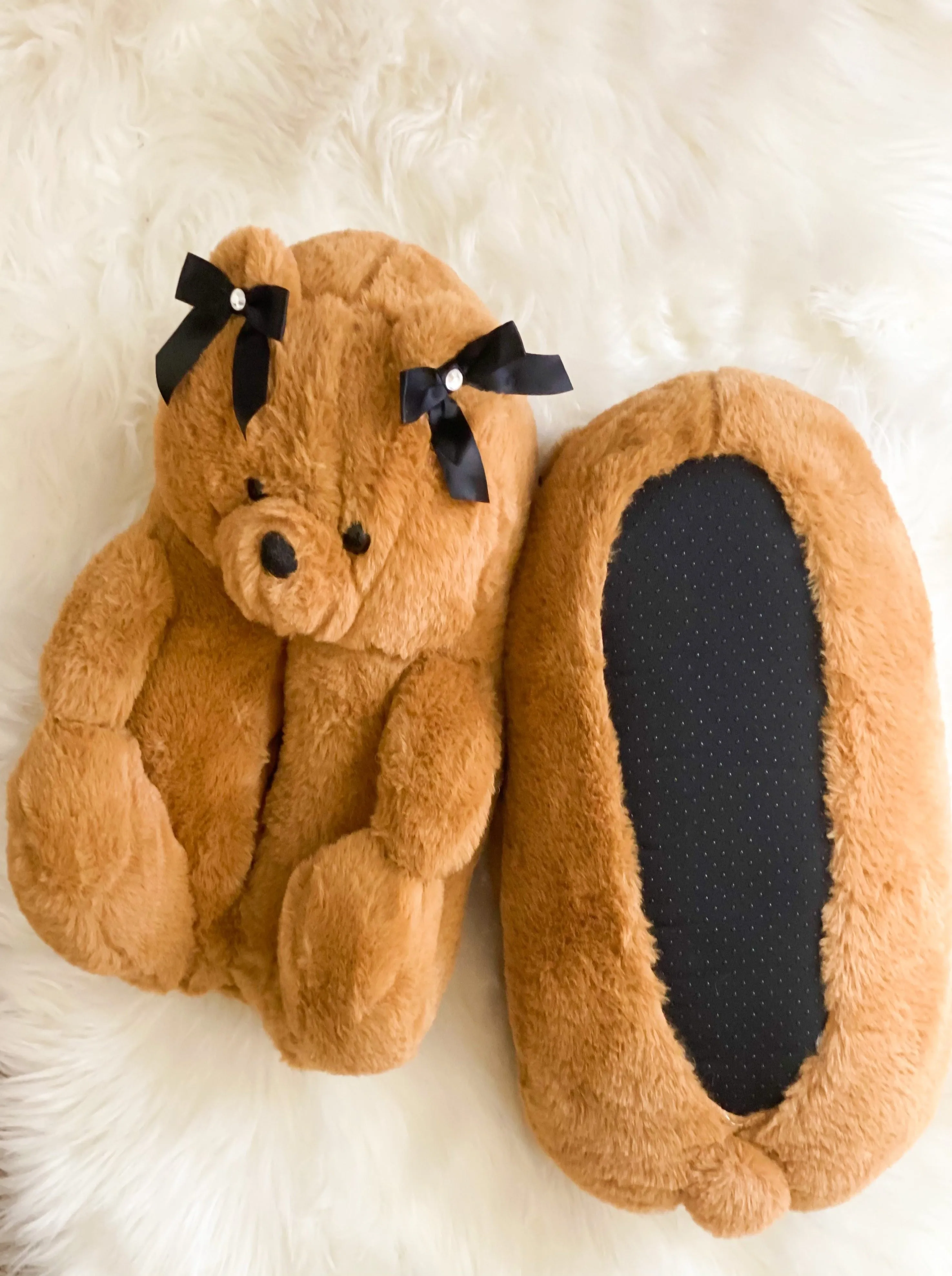 Teddy Faux- Fur Plush Slippers