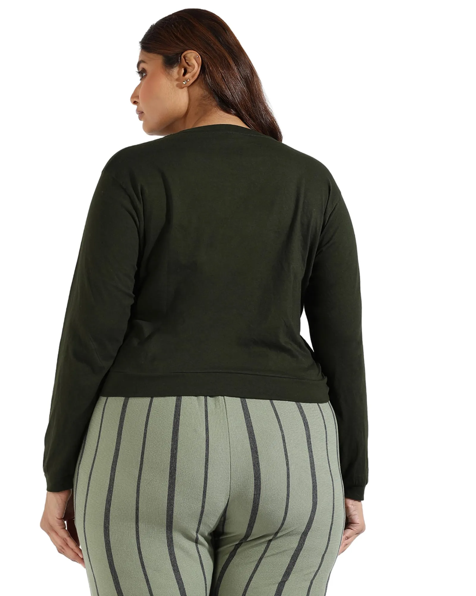 Women Printed Long Sleeve Top | Forest Green