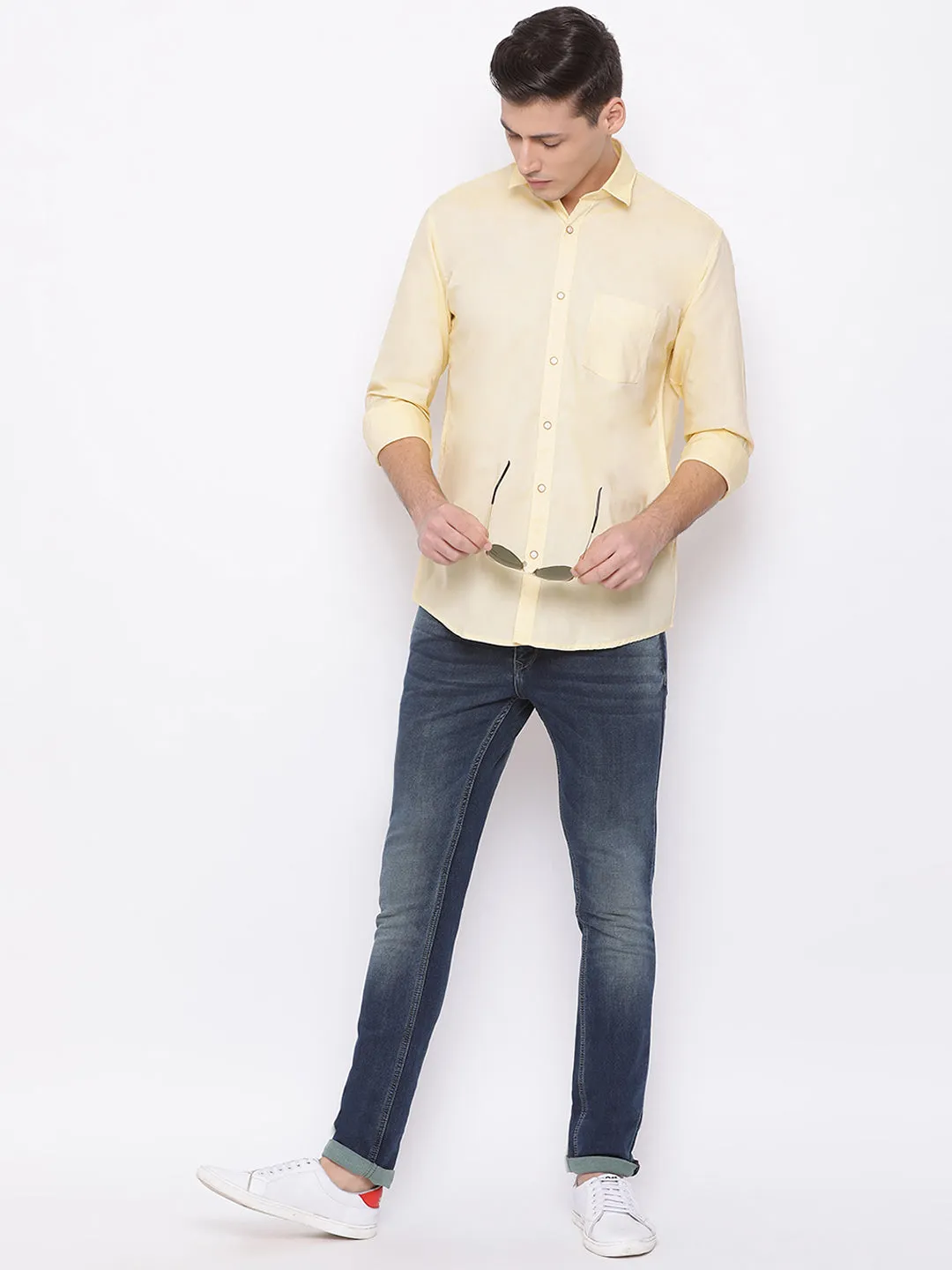 Yellow Slim Fit Casual Shirt
