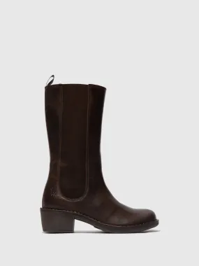 Zip Up Boots MADA081FLY DK. BROWN